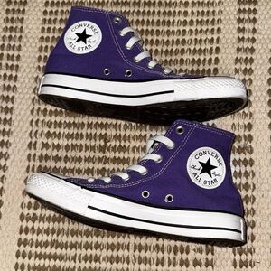 SOLD! Converse All Star White and Purple High-Tops